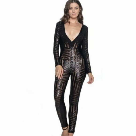 NWT Front Sequin Body Suit - Picture 1 of 4